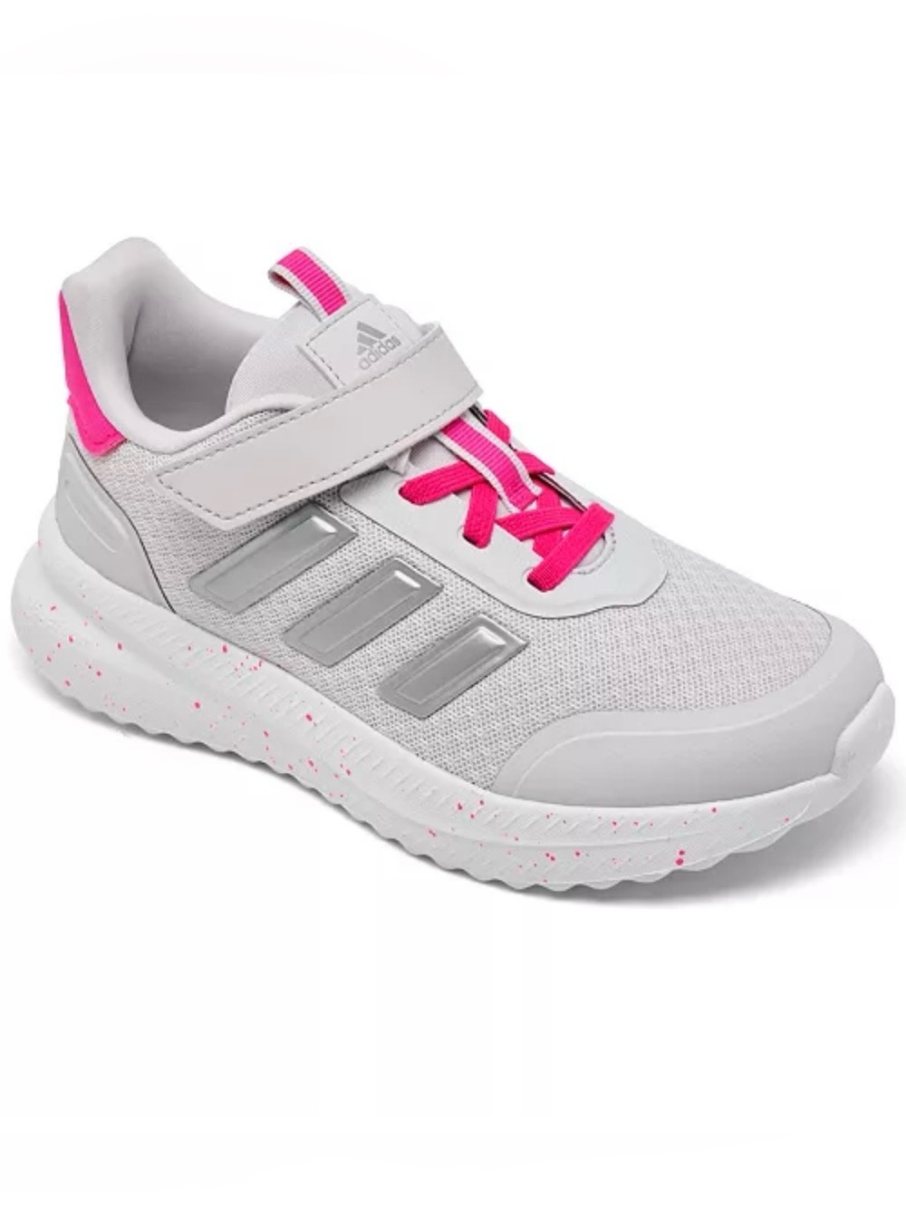 Adidas Girls Light Gray and Bright Pink Sneakers size 3